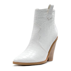 Ladies Fashion Catwalk Snake-print Stone-print Boots Cotton Shoes