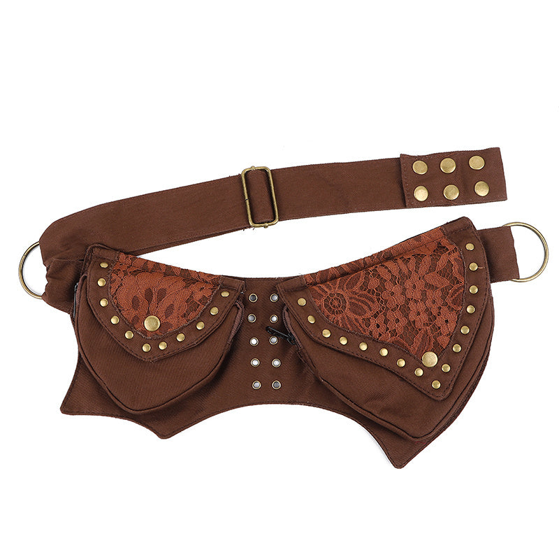 Vintage Waist Chest Bags Women Crossbody Bag Waistpack Outdoor Mobile Storage - Brown - Clothing
