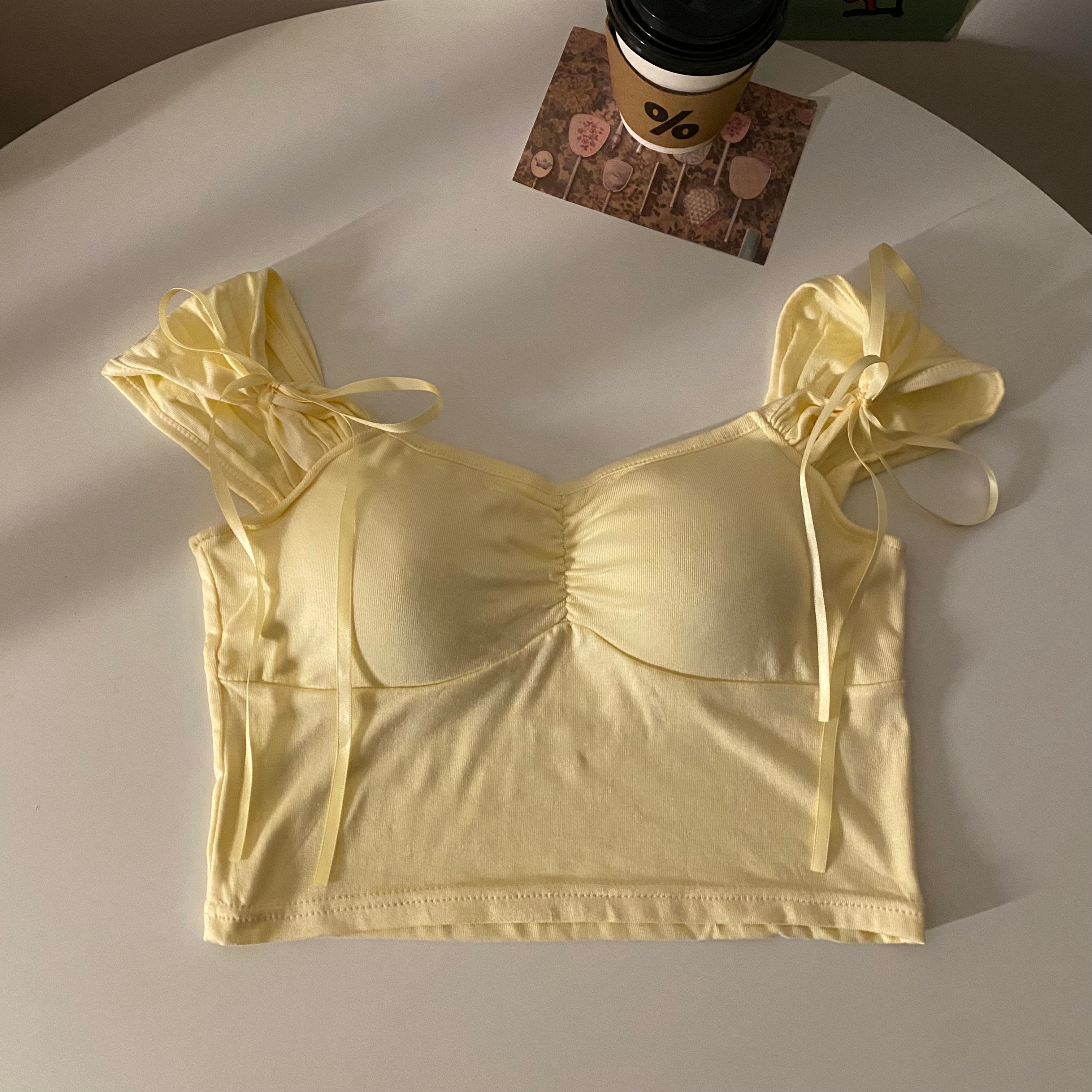 Bra Tops For Women With Bra Pads And Tank Tops - Yellow / One size - Clothing