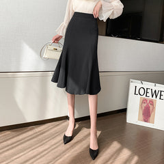 Commuter High Waist Mid-length Skirt OL Was Thin