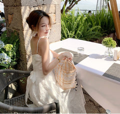 Backless Hot Girl Wear Sanya Seaside Holiday Beach Dress