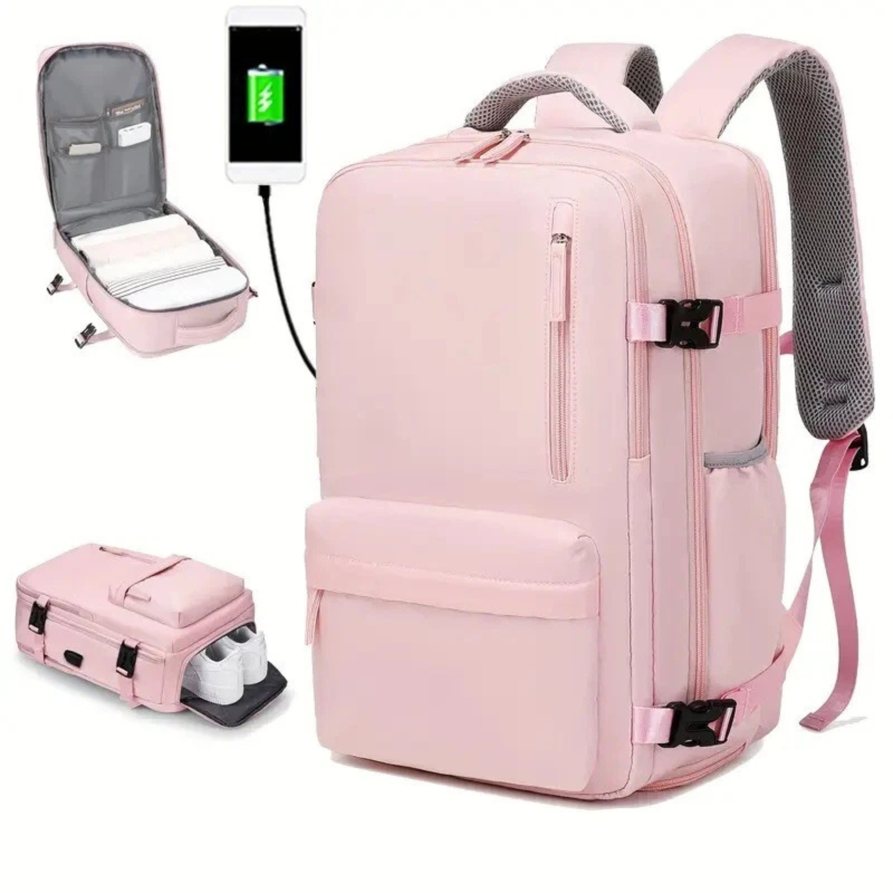 Men’s Travel Backpack – Airline Approved Carry-On with Laptop & Shoe Compartment
