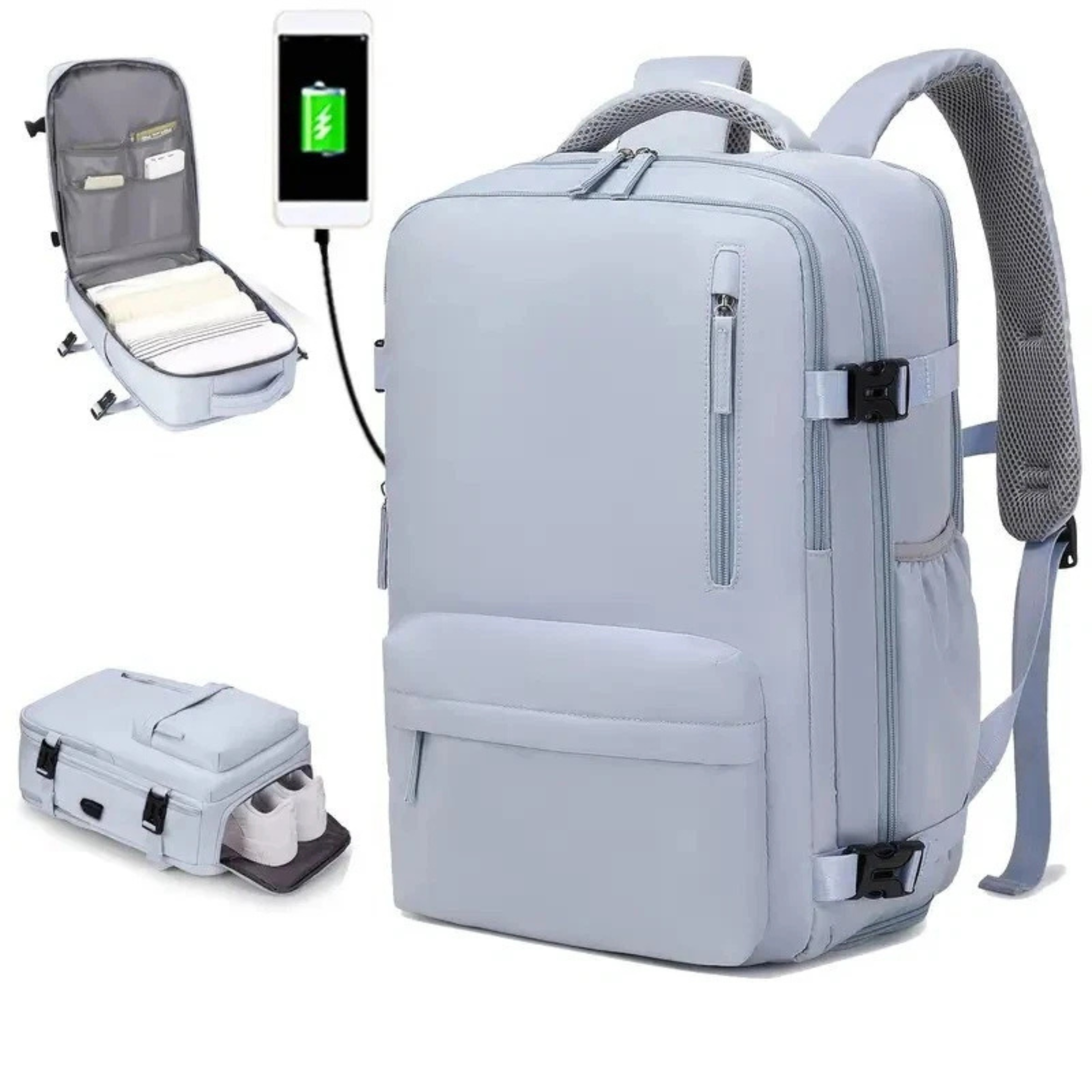 Men’s Travel Backpack – Airline Approved Carry-On with Laptop & Shoe Compartment