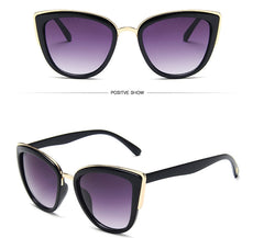 Women's Cat Eye Sunglasses – Leopard Print or Black Gradient Fashion Shades