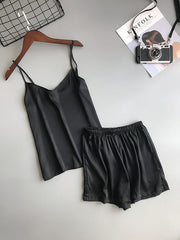 Plain Short Silky Pajama Set
