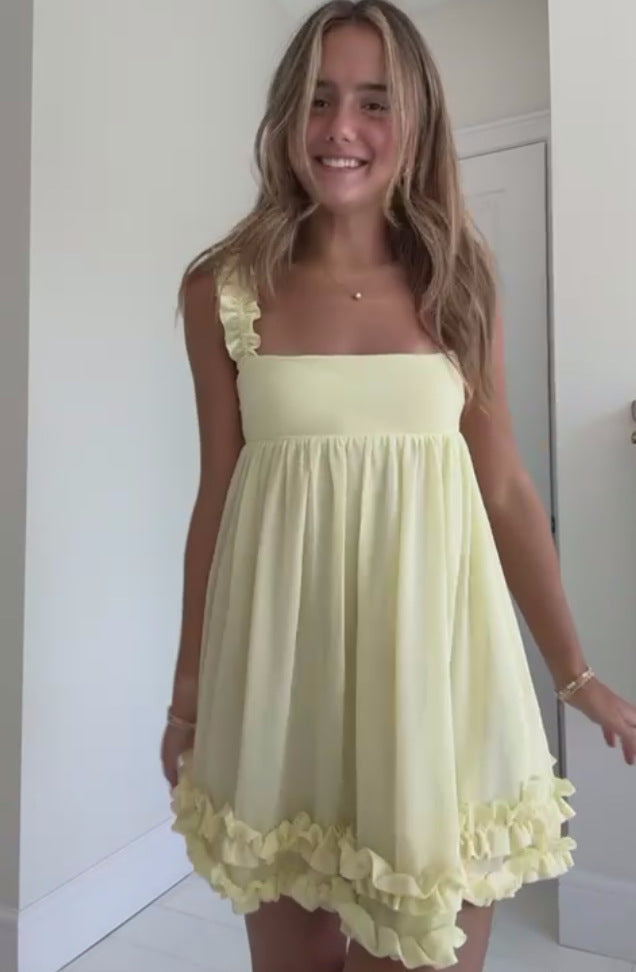 Wear Tube Top Backless Ruffled Strap Dress