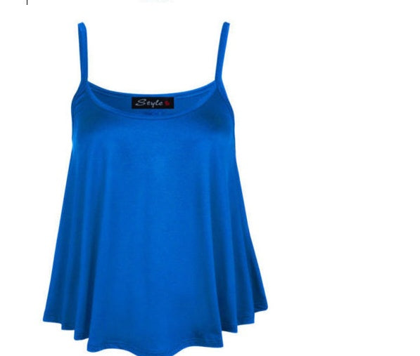 Loose irregular tops solid color short paragraph bottoming shirt women - Blue / L - Clothing