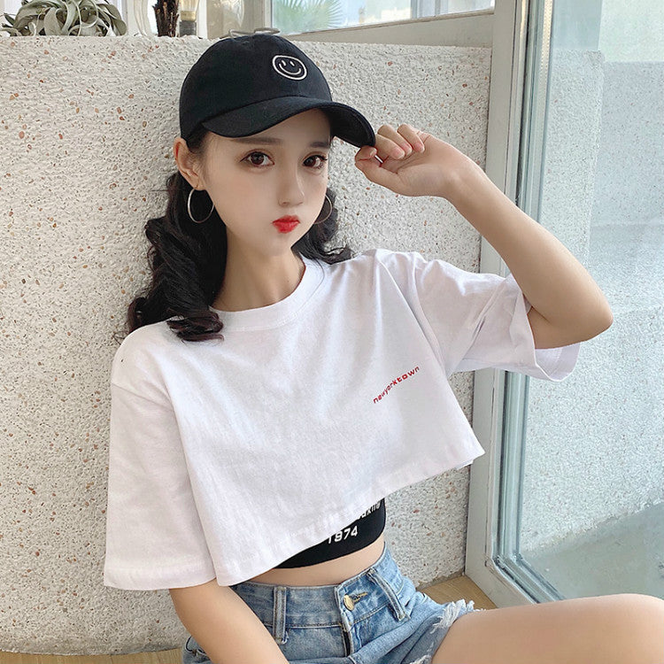 Vest + solid color short short sleeve T-shirt set