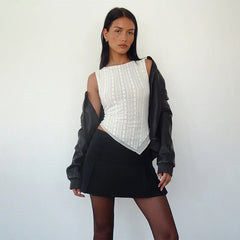 Trendy Texture Fabric Irregular Vest Top
