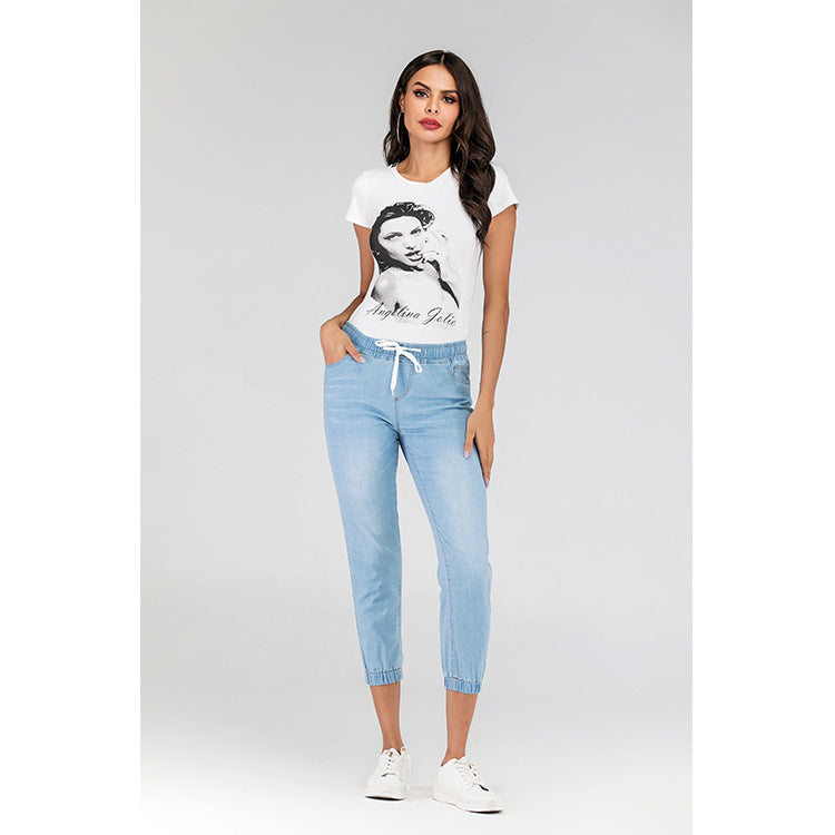 Casual Stretch Jogger Pants for Women – Elastic Waist with Drawstring