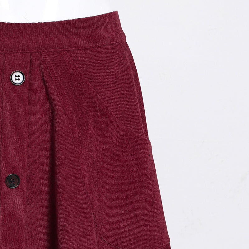Hong Kong style niche retro corduroy skirt