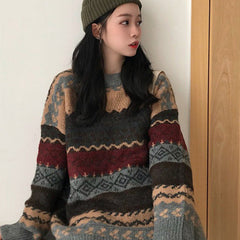 Long-sleeved plus-size jumper top