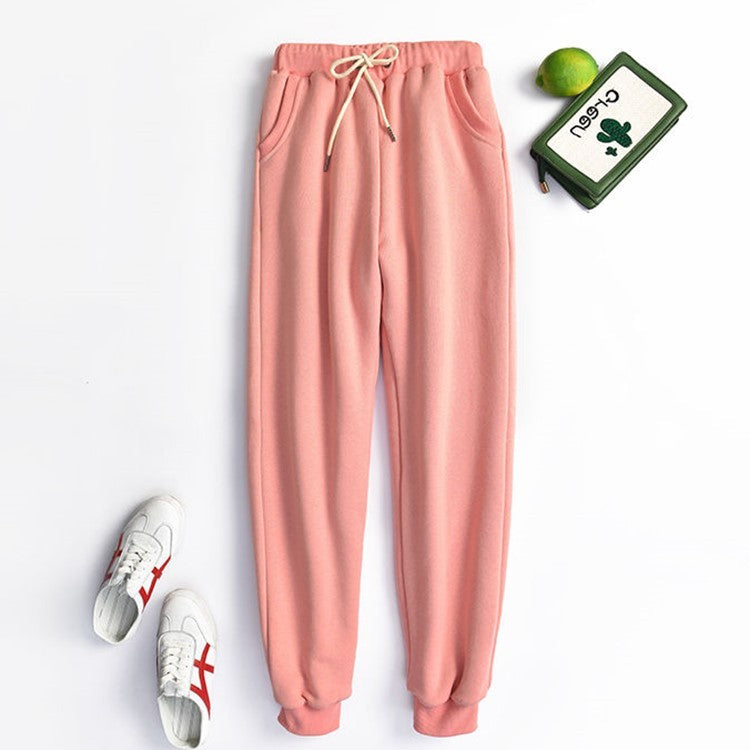 Lamb velvet sweatpants women autumn and winter plus cashmere sweatpants cotton trousers