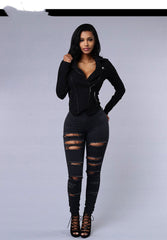 Women’s Distressed High-Rise Jeans – Slim Fit, Stretch, Boyfriend Style