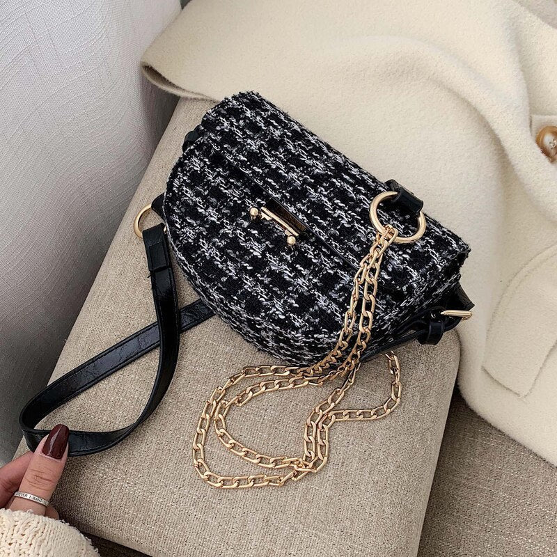 Checked shoulder bag - Clothing