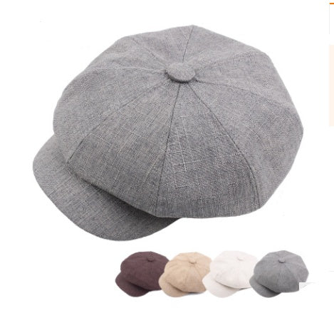 Autumn And Winter Cotton Hat Man Octagonal Korean Monochrome Outdoor Sunshade Wholesale Beret Lady Painter - Hat