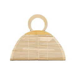 Hand-Woven Bags Bamboo Root Clutch Natural Bamboo Bag Bamboo Handbag - Wood - Clothing