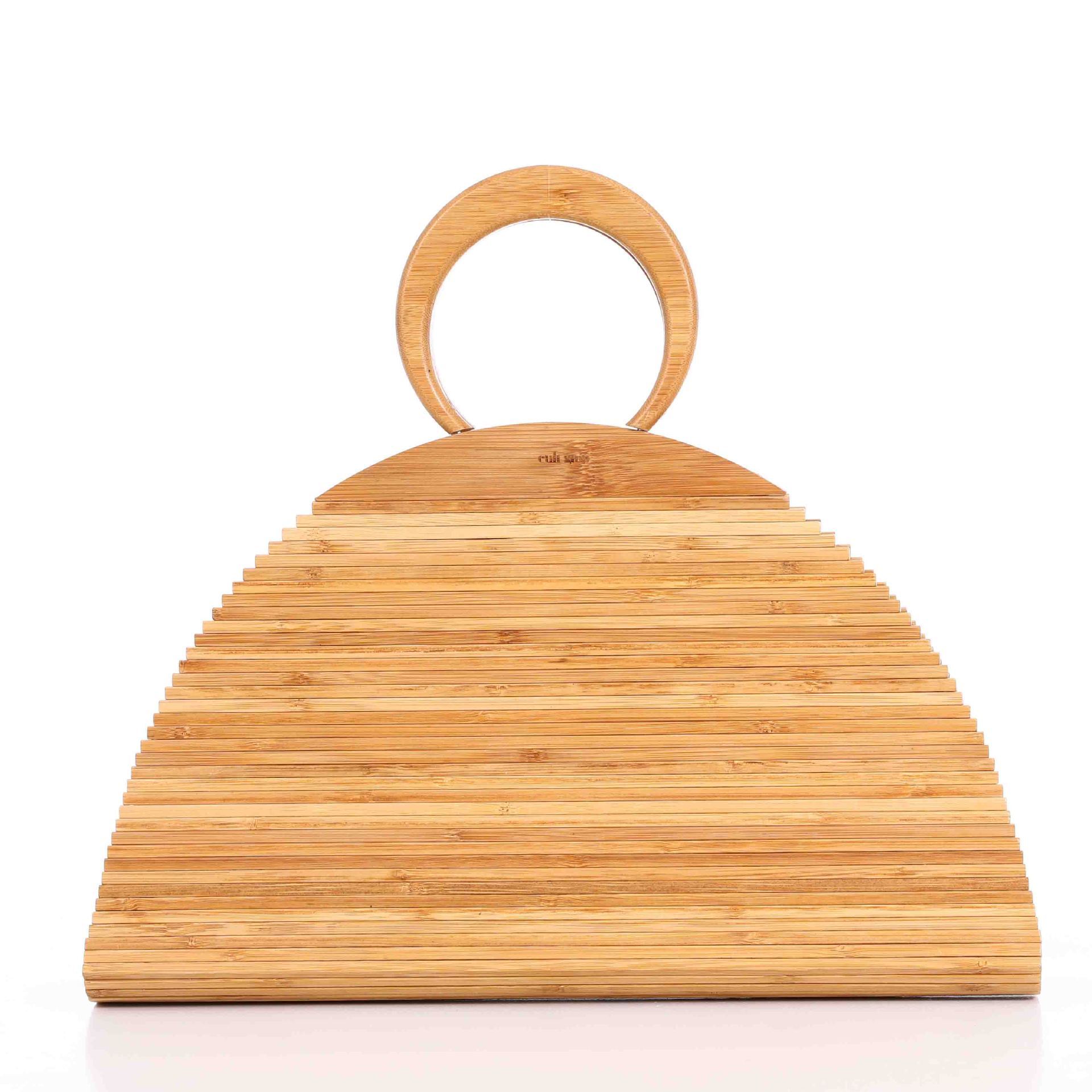 Hand-Woven Bags Bamboo Root Clutch Natural Bamboo Bag Bamboo Handbag - Wood - Clothing