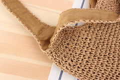 Leisure One Shoulder Straw Woven Bag - Clothing