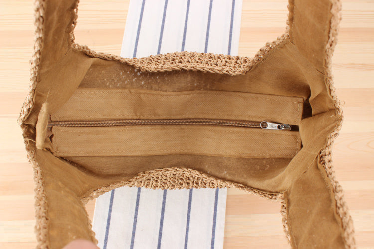 Leisure One Shoulder Straw Woven Bag - Clothing