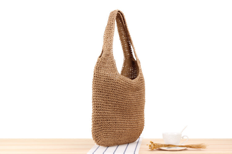Leisure One Shoulder Straw Woven Bag - Clothing