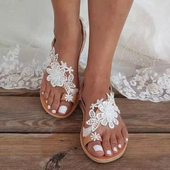 Flat Lace Casual Large Size Low Heel Sandals