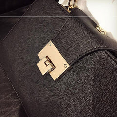 Handbags Clutch Bag Ladies Messenger Bags With Metal Buckle - Black - Clothing