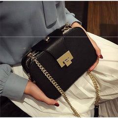 Handbags Clutch Bag Ladies Messenger Bags With Metal Buckle - Black - Clothing