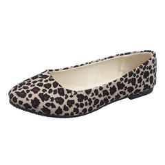 Contrast Color Leopard Print Women's Single Shoes Flat Shoes