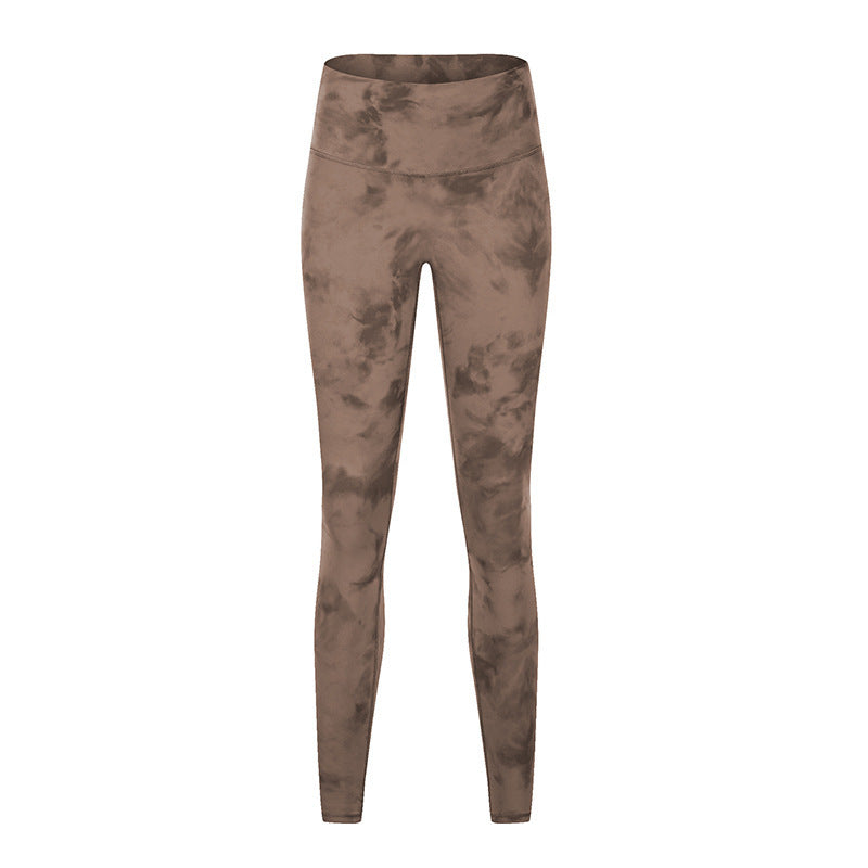 Nude High-Waist Hip-lifting Elastic Fitness Exercise Nine-point Toga Pants