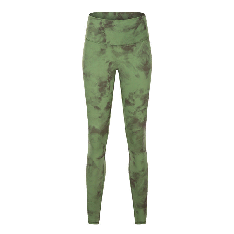 Nude High-Waist Hip-lifting Elastic Fitness Exercise Nine-point Toga Pants