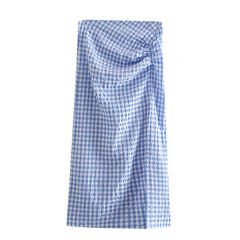 Female Sexy High Split Vestidos Back Zipper Midi Skirts