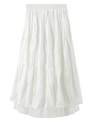Half-Length Skirt Female New Fairy Skirt Temperament Student Was Thin Mid-Length Stitching Mesh A-Line Skirt