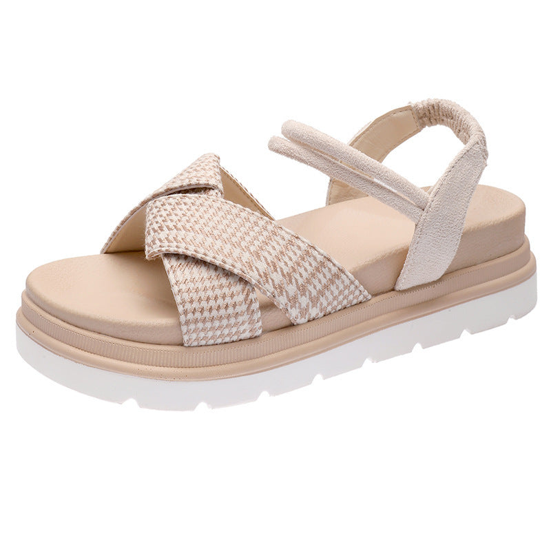 One-word Casual Elastic Flat Sandals