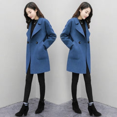 The Korean Version Of The Popular Hepburn Style Is Thin And All-Match Woolen Coat Women