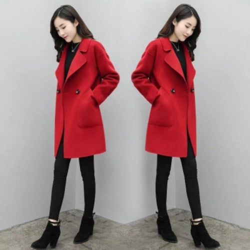 The Korean Version Of The Popular Hepburn Style Is Thin And All-Match Woolen Coat Women