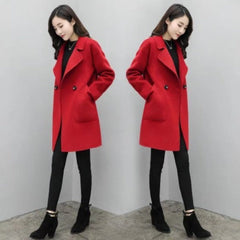 The Korean Version Of The Popular Hepburn Style Is Thin And All-Match Woolen Coat Women
