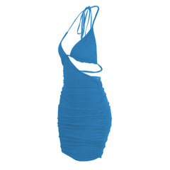 European And American Summer Sexy Sling Pleated Nightclub Dress