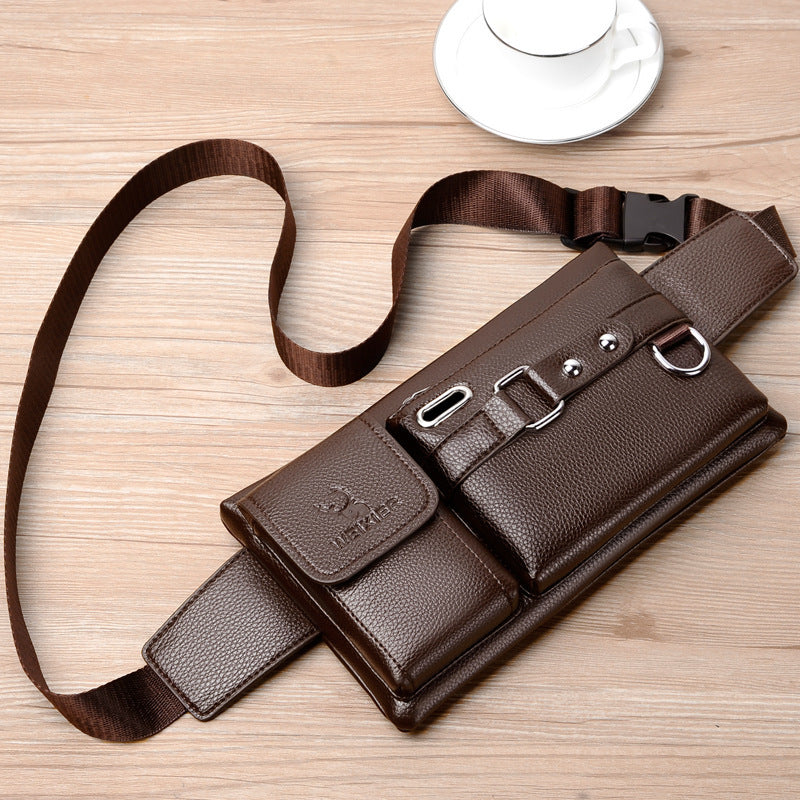 Men’s Bag New Men’s Sports Waist Bags Multifunctional Outdoor - Brown - Clothing