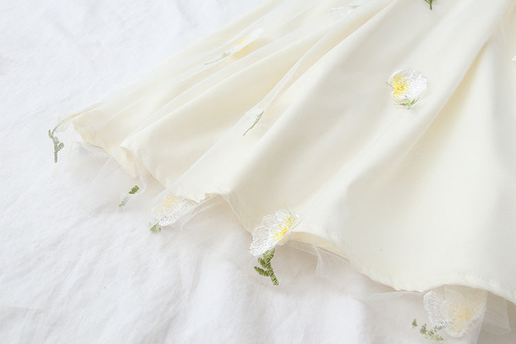 New Embroidered Fairy High Waist Mori Mid-length Skirt