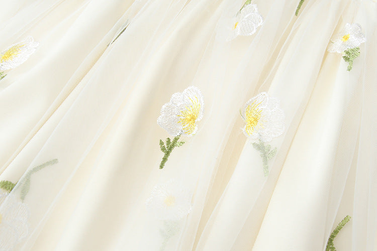 New Embroidered Fairy High Waist Mori Mid-length Skirt