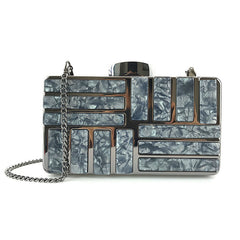Gold Acrylic Clutch Bags For Women New Shoulder Bag Fashion - Gold - Clothing