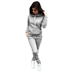 Ladies hooded sweater and pants all-match two-piece suit