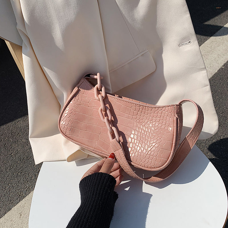 Chain shoulder bag temperament shoulder bag - Pink - Clothing