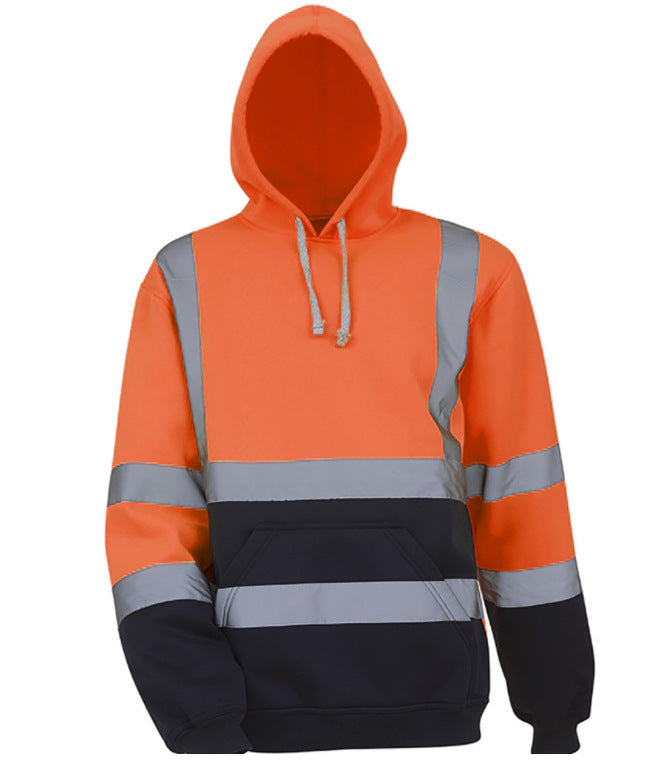 Men's Sports Hooded Reflective Patchwork Sweatshirt