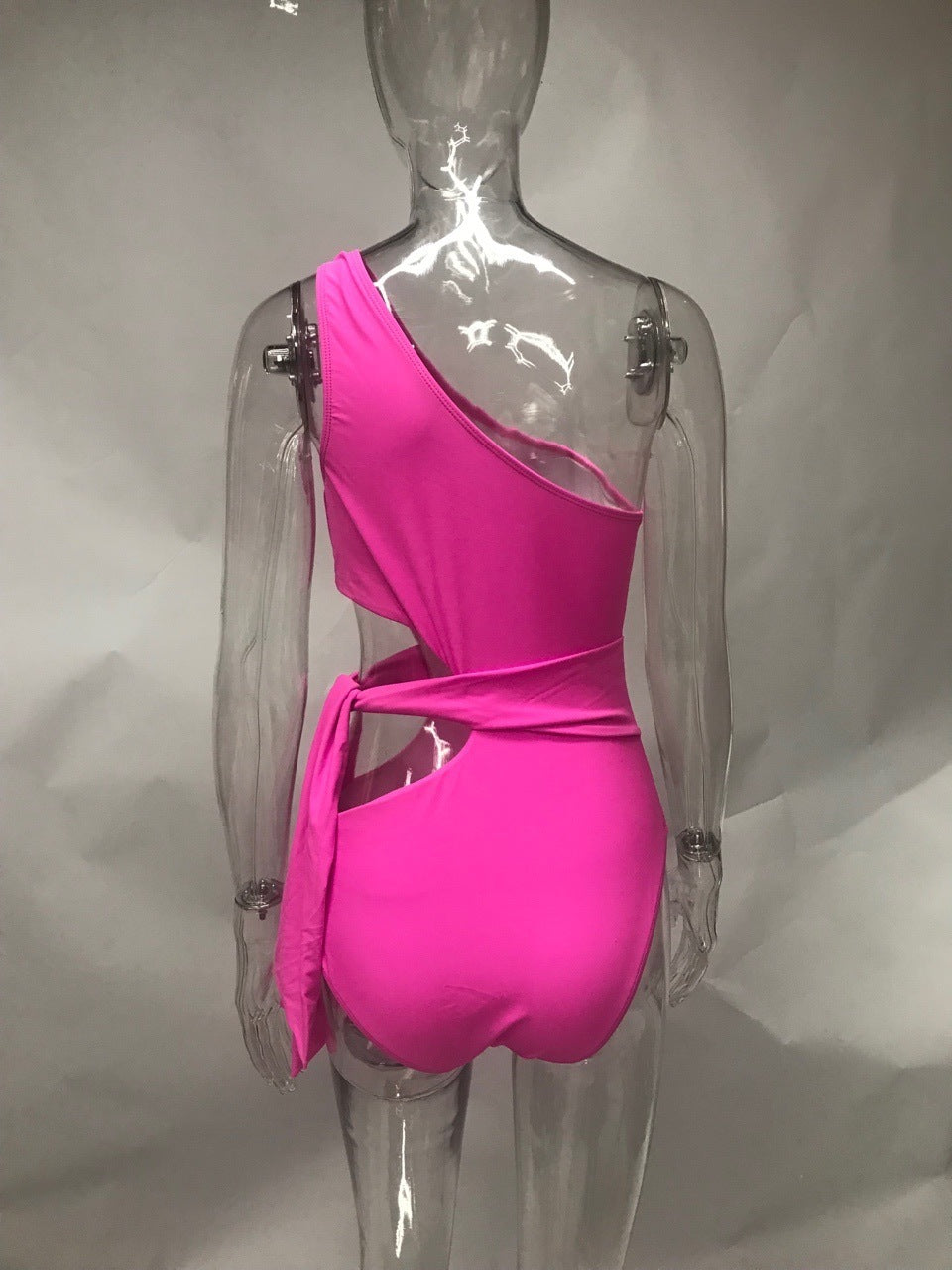 Women's One-Shoulder Abdominal  Waist One-Piece Swimsuit