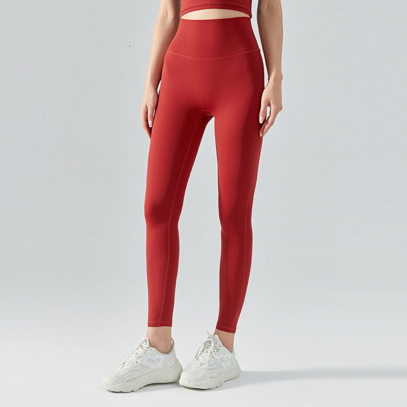 Nude Feel High Waist Belly Contracting Yoga Pants Double-sided Brushed Fitness