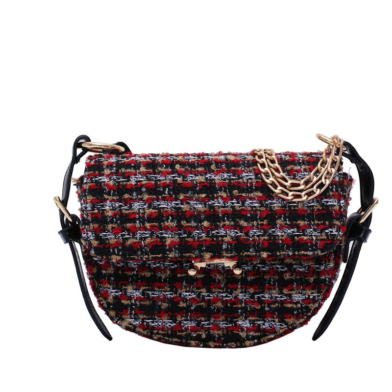 Checked shoulder bag - Red - Clothing