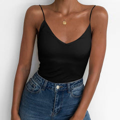 Satin Women Thin Wild Solid Camis Vest Women Tank Tops - Clothing