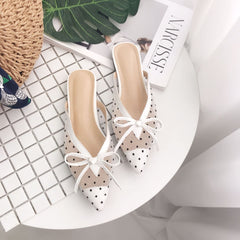 new lace screen gauze point pointed flat sandals women's shoes